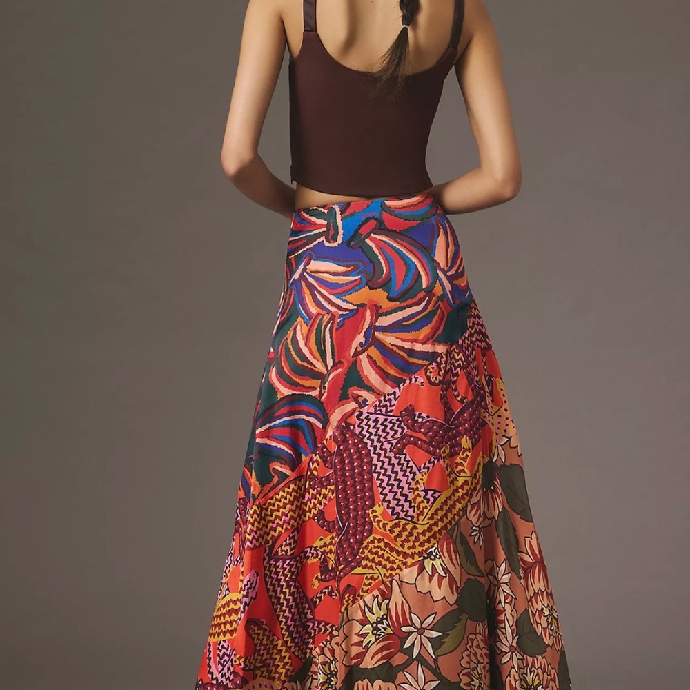 Anthropologie Farm Rio Slip Midi Skirt size M - Picture 3 of 4